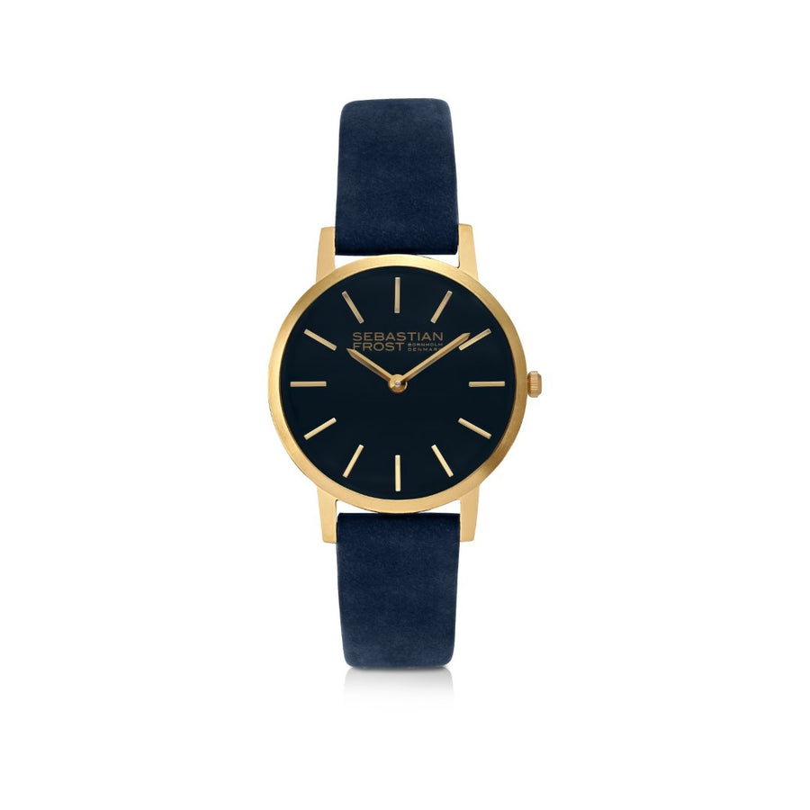 Sebastian Frost Bornholm Watch Classic Blue Gold Petite/Lady Dameur