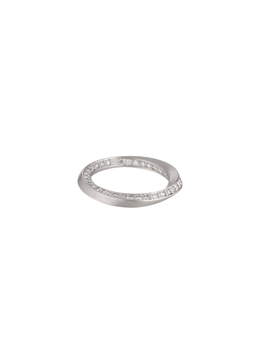 Twist Ring 18kt Weißgold mit Diamanten