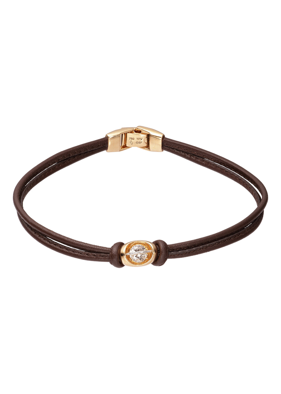 Armbånd med Svævende Brillant Læder