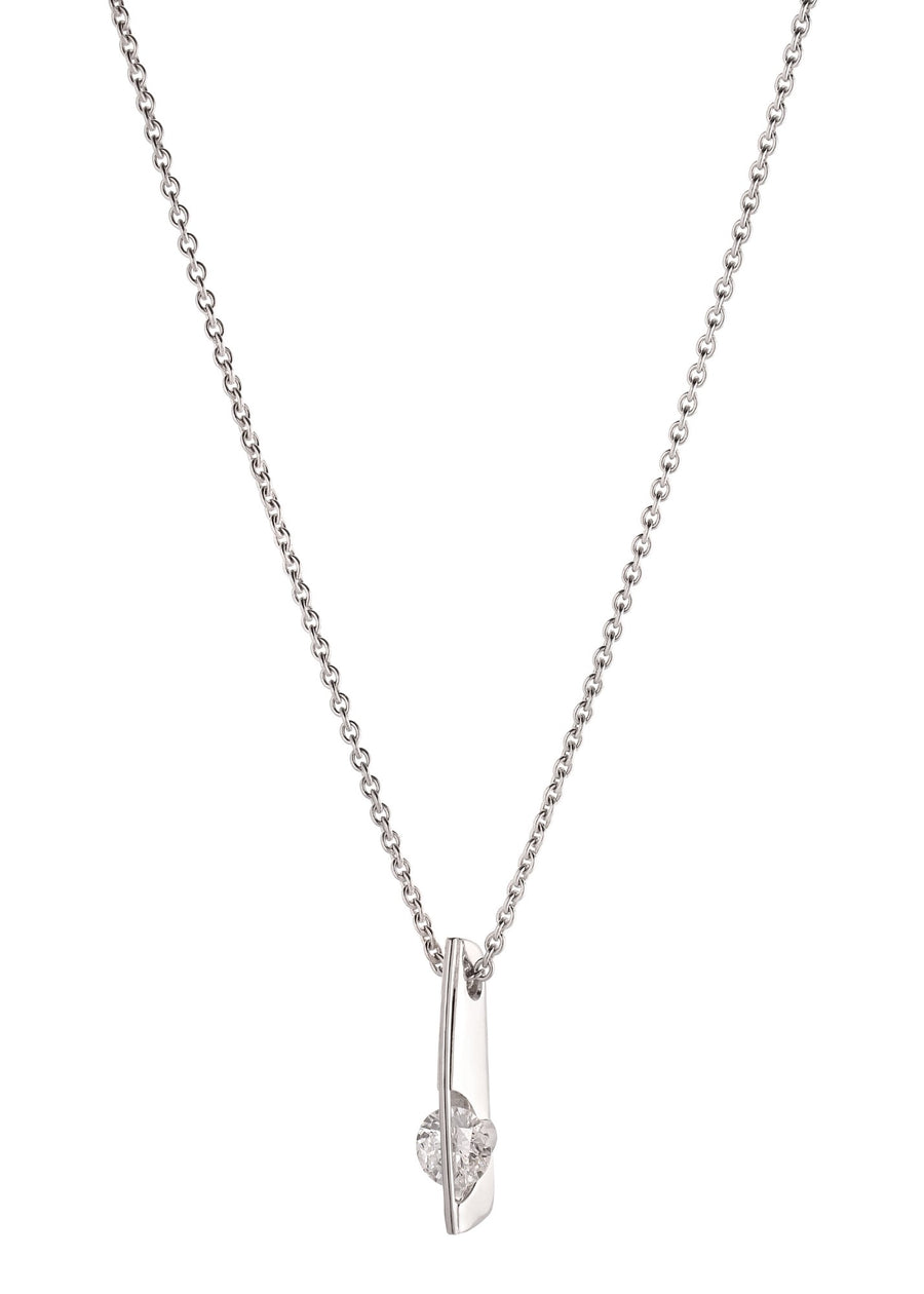 Necklace White gold with Floating Brilliant medium