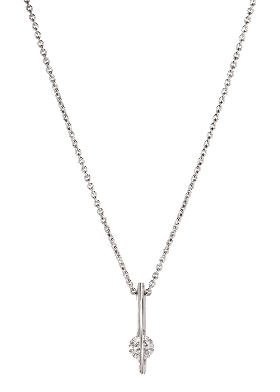 Necklace White gold with Floating Brilliant medium