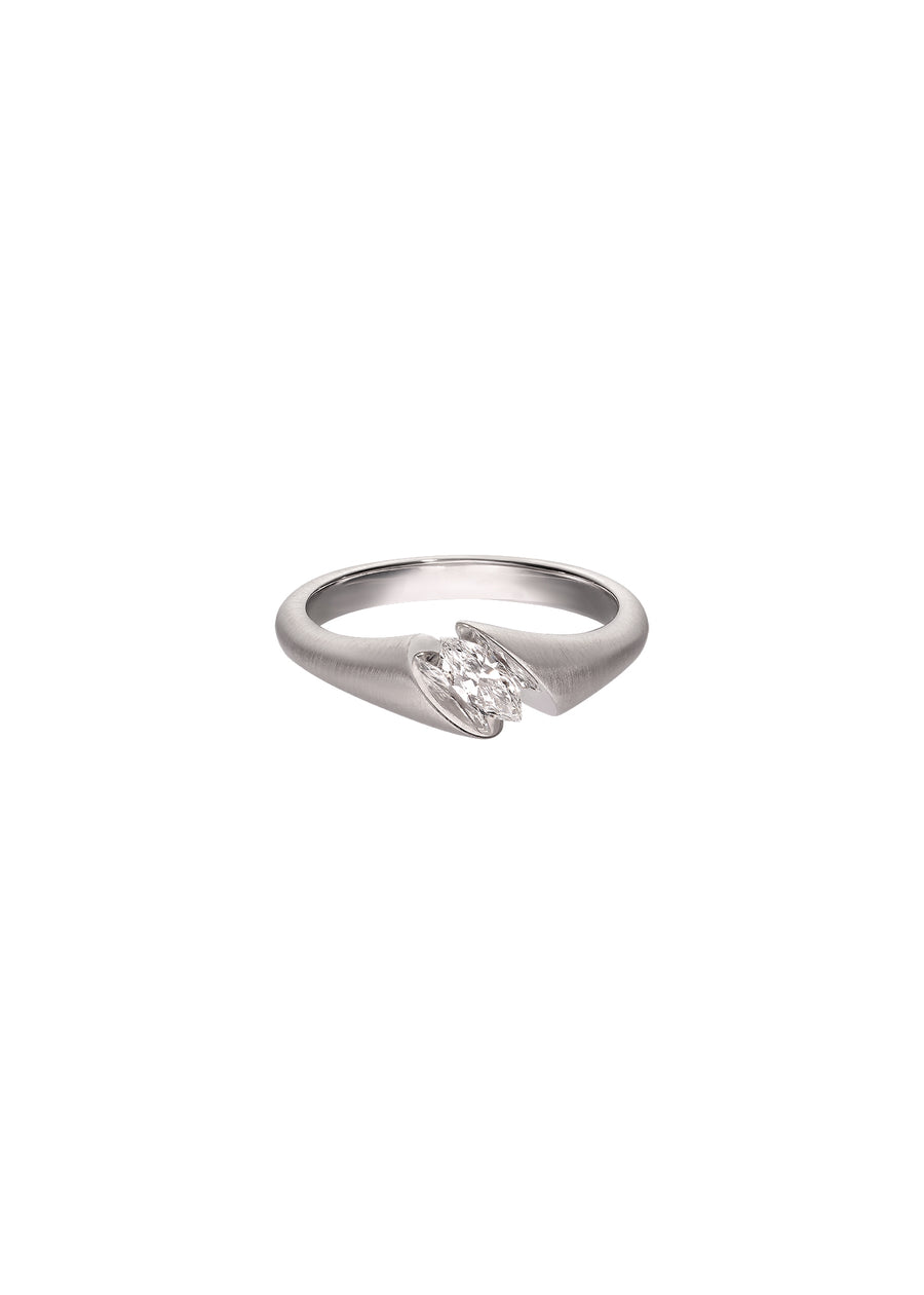Ring Diamond mirror Weissgold Navette Diamant [0.23ct g/vvs]