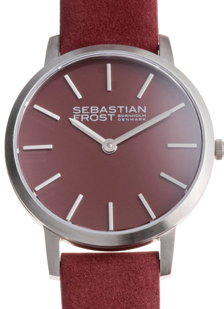 Sebastian Frost Bornholm Watch Classic Bordeaux rød Steel Petite/Lady Dameur