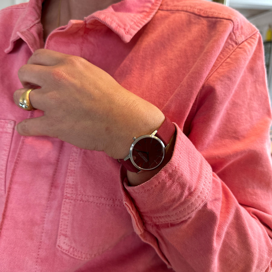 Sebastian Frost Bornholm Watch Classic Bordeaux rød Steel Petite/Lady Dameur