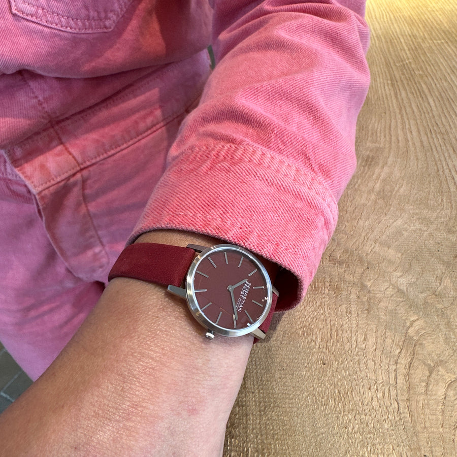 Sebastian Frost Bornholm Watch Classic Bordeaux rød Steel Petite/Lady Dameur