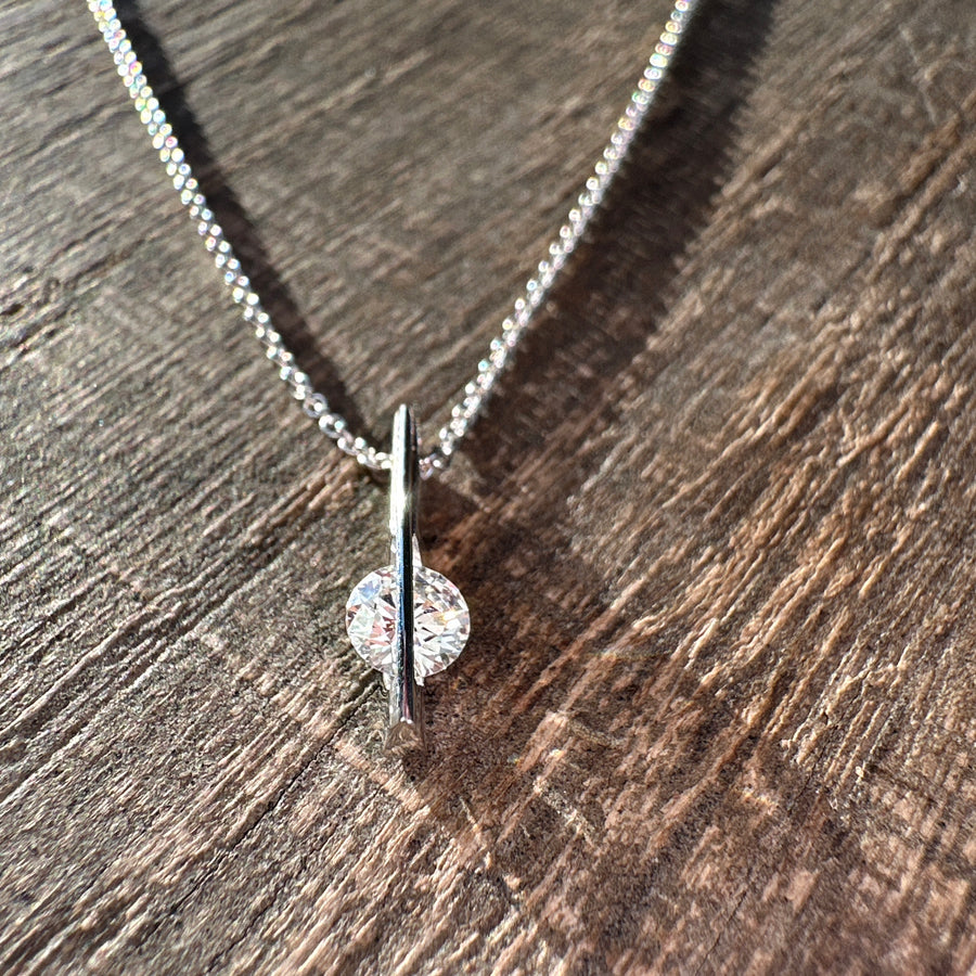 Necklace White gold with Floating Brilliant medium
