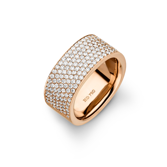 Ring 18kt Rose Gold Pavé Diamonds