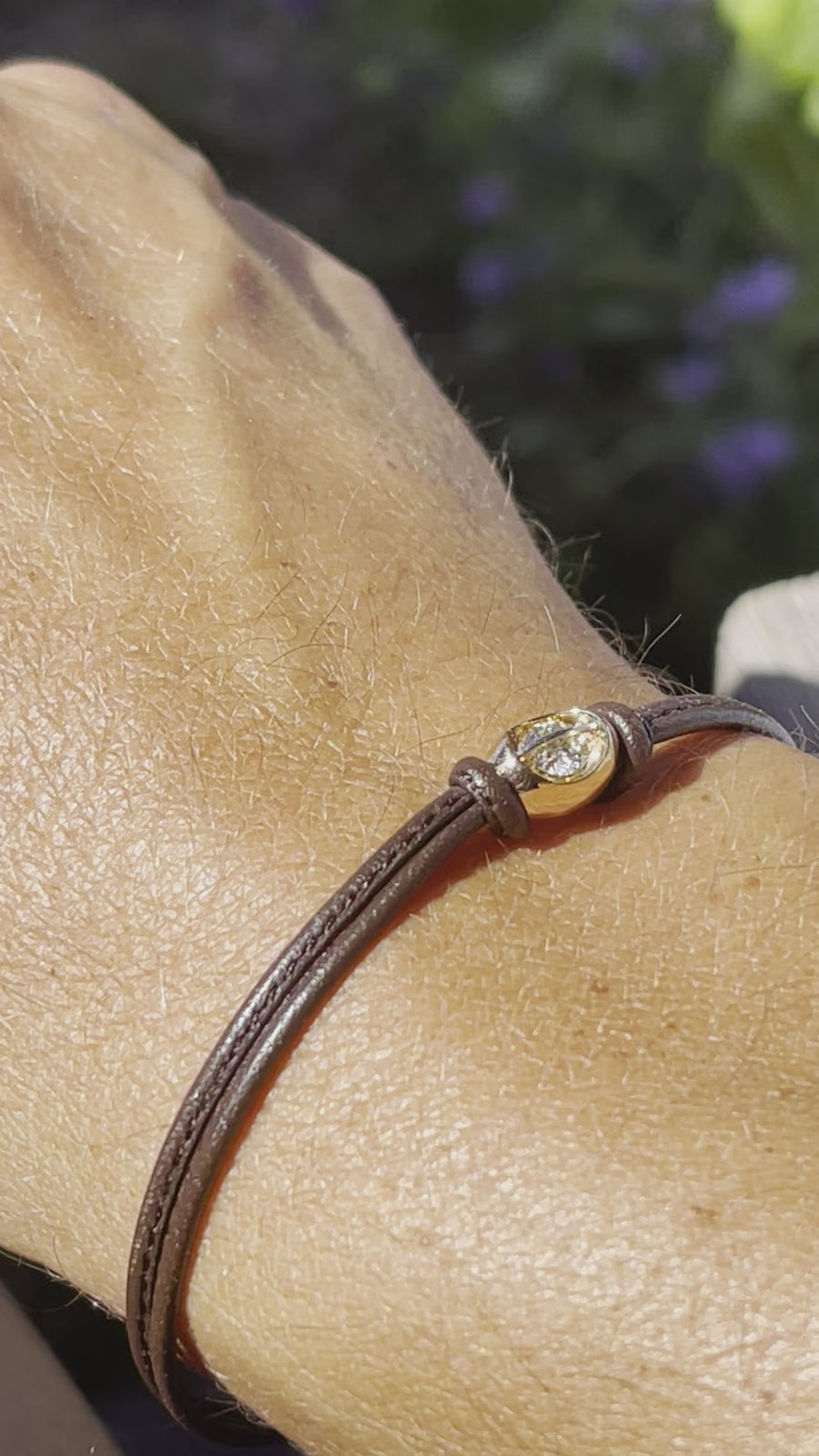Armbånd med Svævende Brillant Læder