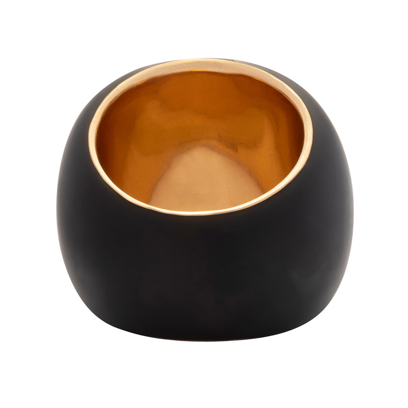 Ring Sort Stål/Guld og Rubin